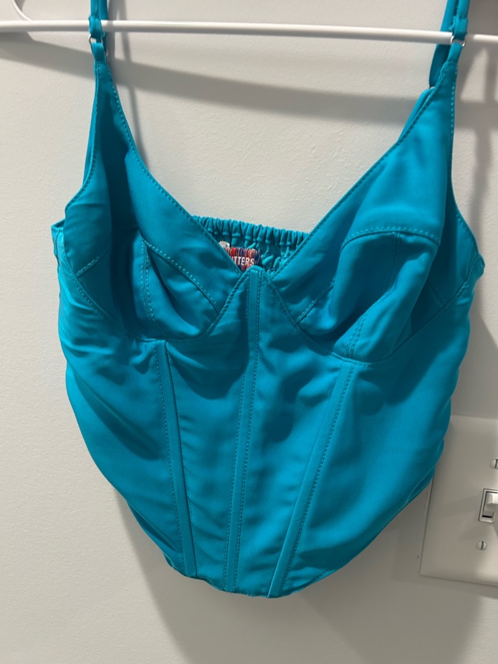 Urban Outfitters Teal Blue Corset-Style Crop Top